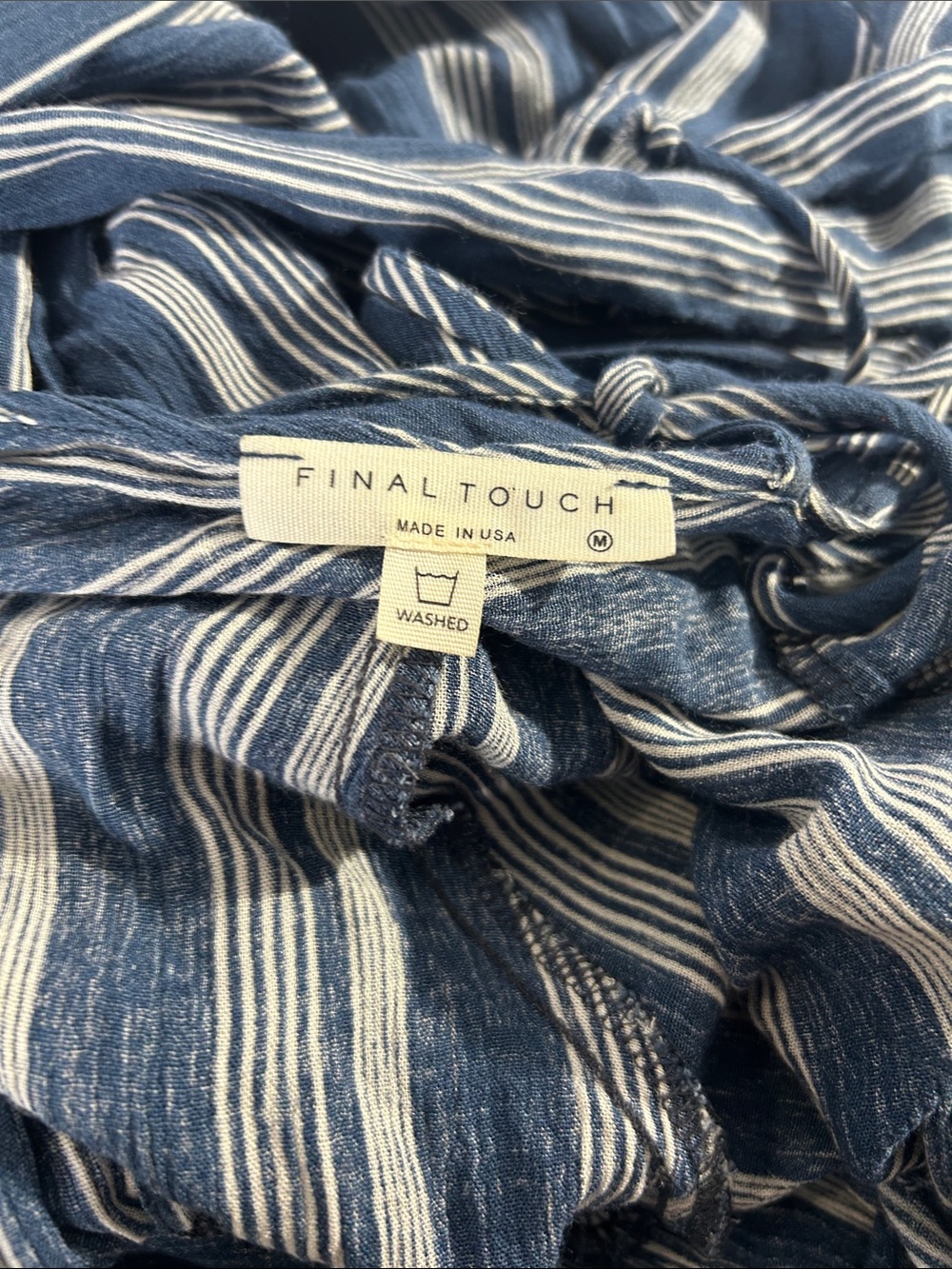Final Touch Navy & White Striped Blouse